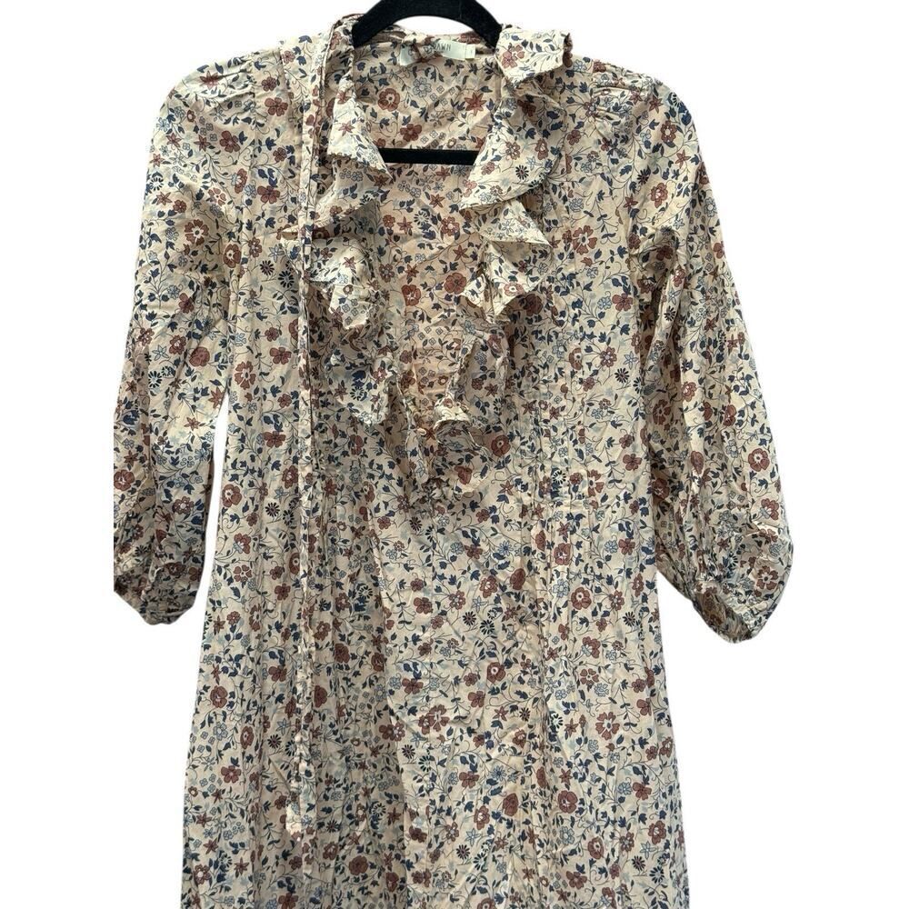 Christy Dawn The Plum Dress S Sand Anemone Vine Puff Floral Ruffle Paisley Boho - Picture 7 of 13